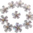 10 PCS 3D Flower Ceramic Tiles,1.6" Handmade Procelain Ceramic Flowers for Artwork,Fish Tank,Vases,Living Room, Dining Table,Office, Home Floral Decor (Single-Flowered Iridescent Purple)