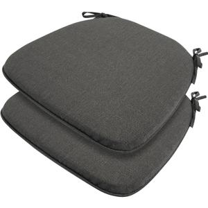 Outdoor Chair Cushions Set of 2,Patio Seat Cushion 17"x16"x2",U-Shaped Dining Chair Cushion 17 by 16 Inch,Water Resistant,Fade-Resistant Chair Pads for Kitchen Garden Furniture(Charcoal Gray)