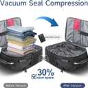 Travel Vacuum Backpack with Wheels for Women Men, 50L Rolling Vacpack Backpack with Vacuum System, Laptop Compartment, TSA Lock, Dry-Wet Pocket Luggage suitcase, Air Travel, Weekend Trips, Large