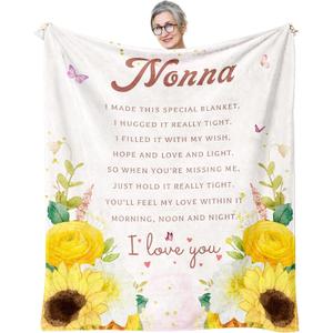 Mothers Day Nonna Gifts, Gifts for Nonna, Nonna Gifts for Grandma, Nonna Birthday Retirement Gifts, Nonna Gifts from Grandkids/Grandchildren, Best Nonna Ever Gift Throw Blanket 60"x50"