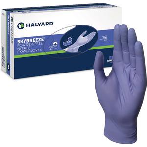 HALYARD SKYBREEZE Nitrile Exam Gloves, Powder-Free, 3.5 mil, Blue, Large, 47376 (Case of 2000)