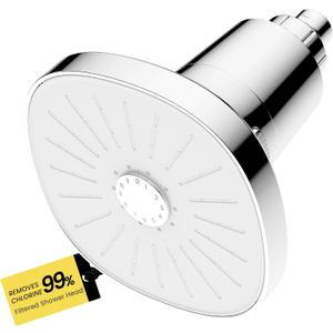 Ryamen Filtered Shower head, Rain Shower Head with Filter, High Pressure Shower Filter Head for Hard Water, 99% REMOVAL for Chlorine, Heavy Metals, Improves Skin & Hair, Chrome Polish
