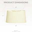 Royal Designs, Inc. Shallow Oval Hardback Lamp Shade, HB-611-12LNEG, Linen Eggshell, (10 x 6) x (12 x 7.5) x 7