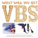 Aurelema Vbs 2026 Decorations 4ft Marquee Light up Letters with Hot Glue Gun for Vacation Bible School Christian Illumination Theme Party Church Events Decorations
