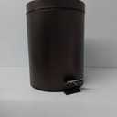 iDesign 44211EU Metal Step Trash Can with Lid, 5 Liter Waste Basket Bin with Insert for Bathroom, Kitchen, Office, 8" x 8" x 11", Bronze