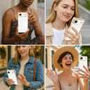 Designed for iPhone Air Case Rectangle, Works with Magnetic Wireless Charging, Full Lens Protection, Flexible TPU Electroplated Edge for Women Men Phone Case for iPhone Air White (Air 6.5inch)