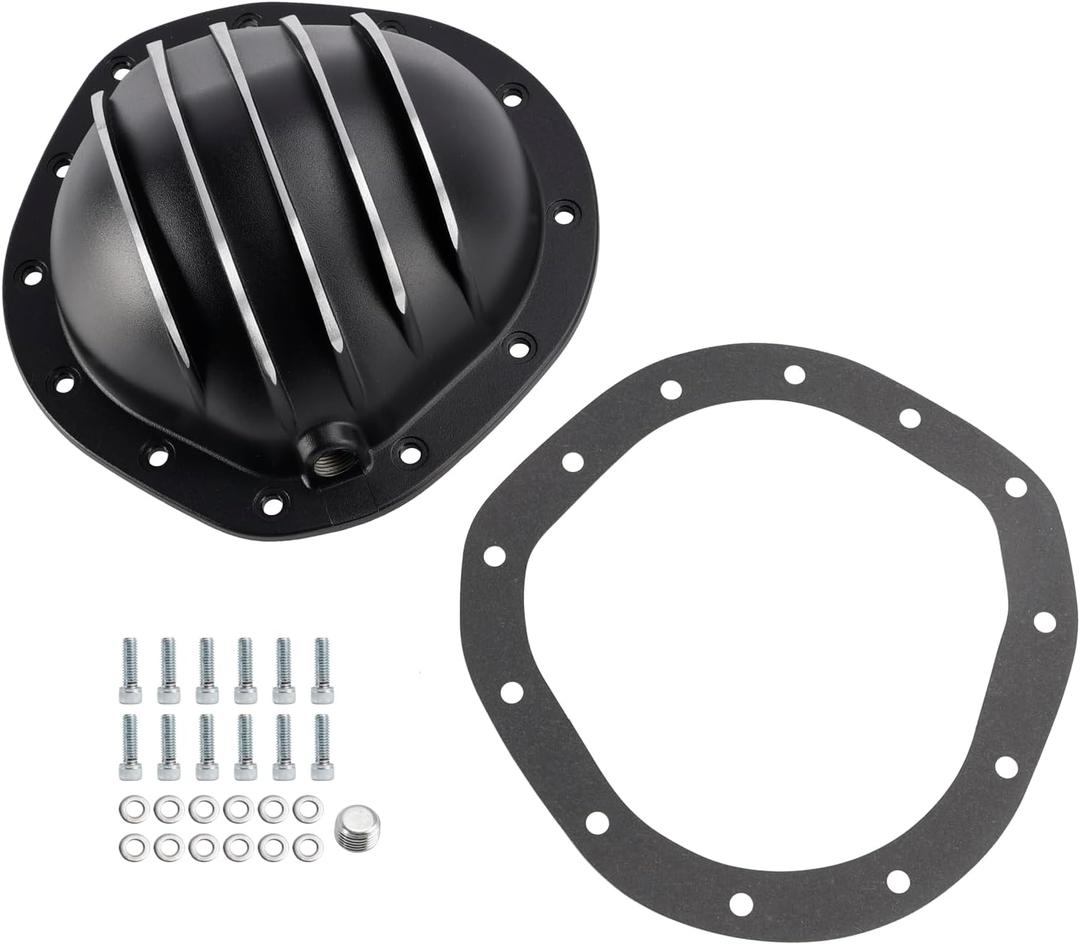 Bruce & Shark 12 Bolt Black Aluminum Differential Rear End Cover Fit for Chevy for GMC 1/2 Ton 1962-1982, for Chevy Blazer 1/2 Ton aFull-Size 1967-1981, for GMC Jimmy 1/2 Ton Full-Size 1967-1981