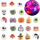 DERAYEE Halloween LED Rings for Kids, 50Pcs Light Up Ring Toys Halloween Party Favors Flash Finger Lights Glow in The Dark Treats Goodie Bag Fillers