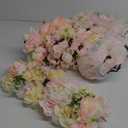Wedding Arch Artificial Flowers Light Pink - 6pcs Faux Floral Swags Rose Silk Peony Realistic Arch Faux Plastic Arrangement for Romantic Wedding Wall Reception Ceremony Welcome Sign Decoration