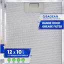 Bagean Range Hood Filter Replacement 12" x 10.5" W10169961A Compatible with Whirlpool Stove Hood Vent Filter - Aluminum Screen for Kitchen Overhead Exhaust Fan Blocks Grease & Filters Oven Air (2-Pk)
