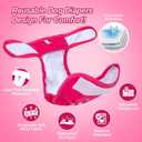 Pet Soft Washable Female Diapers (3 Pack) Female Dog Diapers, Comfort Reusable Doggy Diapers for Girl Dog in Period Heat (Classy, XL)
