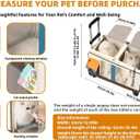 Large Cat Carrier with Wheels, Rolling Folding Soft-Sided for 2 Cats