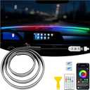 LED Strip Lights for Car Windshield 59in, RGB Ambient Lighting Car Interior with Noise Reduction, 16 Million Colors, Music Mode and Smart Control Car LED Lights Interior