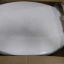 BEMIS 7850TDG Commercial Heavy Duty Open Front Toilet Seat with Cover, Industrial Seat with Secure Installation, Elongated, White