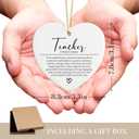 Teacher Appreciation Gifts Thank You Gifts for Women Best Teacher Gift for Women End of Year Christmas Birthday Gift for Teachers Ceramic Ornaments