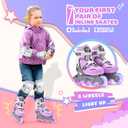 2PM SPORTS Inline Skates for Kids Girls Boys Ages 4-8 6-12 with Light Up Wheels, Adjustable Kids Roller Skates Blades for Youths Beginners, Size: Medium - Big kid (13C-3Y US)