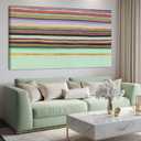 ZENPEE Green Abstract Wall Art with Wood Frame, Modern Canvas Prints Hanging Decor for Living Room, Office, Hallway, or Entryway | 24" x 48"