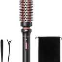 Wavytalk Thermal Brush, 1 1/2 inch Heated Round Brush with Detachable Head, Velvet Pouch and Dual Voltage for Travel, Easy to Create Blowout Look, Rose Gold