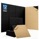 12-Pack Self-Adhesive Acoustic Wall Panels, 12x12x0.4 High-Density Sound Acoustic Panel, Wall Panels for Interior Wall Decoration, Suitable for Home, Office, and Recording Studio (Black)