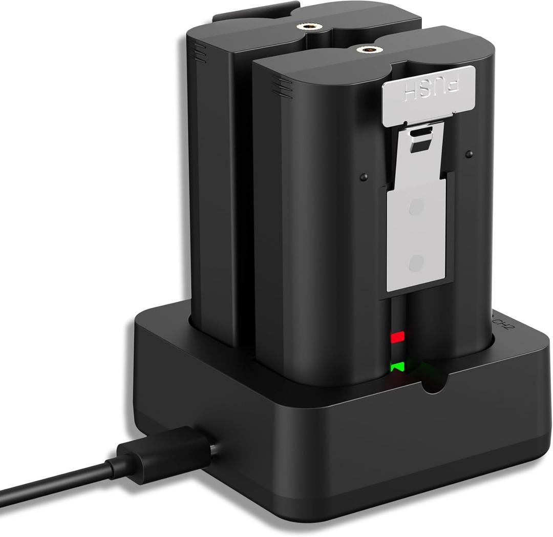 2-Pack Replacement Battery for Ring Doorbell - 7200mAh Rechargeable Camera Batteries with Charger Station for Ring Video Doorbell 2/3/3 Plus/4, Spotlight Cam, Stick Up Cam