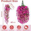 Artificial Haning Flowers for Outdoors, 6 Pcs UV Resistant Morning Glory | 300 Blooms with Eucalyptus Leaves, Realistic Fake Flowers Vines for Outside Planter Porch Patio Balcony Yard Garden