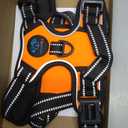 PHOEPET No Pull Dog Harness Medium Reflective Front Clip Vest with Handle,Adjustable 2 Metal Rings 3 Buckles,[Easy to Put on & Take Off](M, Orange)