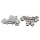 Uxcell 10Pcs MBKKB2.5 DIN Rail Mount Double-Level Terminal Block 500V 2.5mm2 Cable Gray