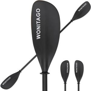 Full Carbon Fiber Kayak Paddle with Large Paddle Blade, 2-Piece, Floating Adjustable Kayak Paddles with Paddle Bag, 215-225 cm/85-89 Inches