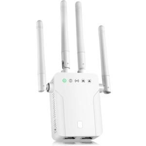 WiFi Extender Signal Booster,WiFi Extender, 5G WiFi Booster with 1200Mbps Dual Band(Up to 10000sq. ft for 55+ Devices), WiFi Repeater with 4 Antennas 360 Coverage, WPS 1-Tap Setup & Ethernet Port