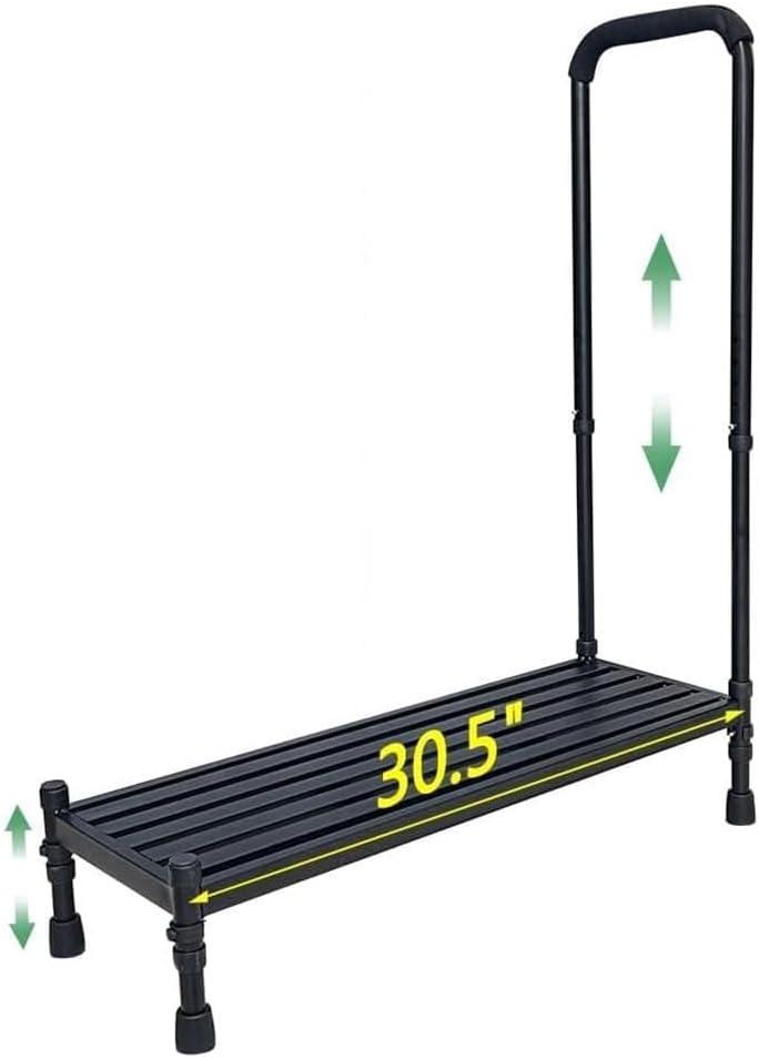 Bed Steps for High Beds Adults Medical Bedside Step Stool with Handle for Elderly Heavy Duty Metal Step Stool Handicap to Get in Bed Wide Foot Stool Safety Stepping Stool for Truck SUV Car