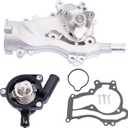 Water Pump Thermostat Kit Compatible with 2013-2020 Encore & 2011-2016 Cruze & 2012-2020 Sonic & 2013-2020 Trax L4 1.4L Turbocharged Engine, Replaces OE AW6662 25192709 55565336 902808 34709