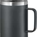 OGGI ThermoMug Stainless Steel Insulated Mug- Double Wall Vacuum Insulated w/Handle & Lid, Coffee Cup, Camping Mug, Travel Thermos, 14oz(420ml), Grey