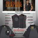 Milwaukee Leather Men's Classic Club Style Premium Denim Motorcycle Biker Vests MDM (Black, L)