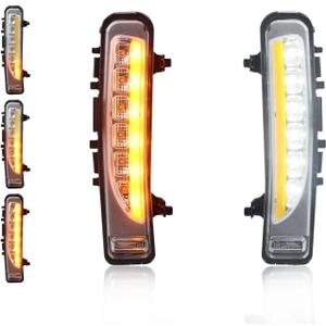 Front Sequential LED Fog Lights for 2011-2014 F-o-r-d Edge, Switchback Clear Lens Amber Turn Signal Lights & White Daytime Running Lights, [Newly Modern Upgrade] Amber Front Bumper Fog Lamps, 1 Pair