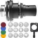 Bowens Mount Snoot,Strobe Video Snoot Conical Projector snoot with Optical Lens kit Include Various Gobos Used for Video Artist Modelling Shape Light Studio Photography Projection