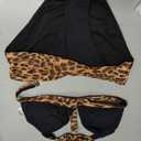 Yonique Women Two Piece Bathing Suits Push Up Bikini Set Halter Swimsuit Vintage Swimwear (Brown, M)