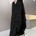 Boys Cargo Pants Waterproof Quick Drying Drawstring Hiking Pants 6-14 Years (11-12 Years, Blcak)