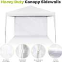 Instant Canopy Sidewalls for 10x10 Pop Up Canopy Tent, 300D Waterproof Material for Outdoor Events, Vendor Booths, and Privacy (Sidewalls Only) (White, 10x10ft-3pcs)