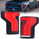 JFN LED Tail Lights Compatible For Ford F150 Pickup 2015-2020 W/Red Turn Signals (Not Fit a 2019 XLT/Lariat & BLIND Model & Factory LED Lamp) (Clear)