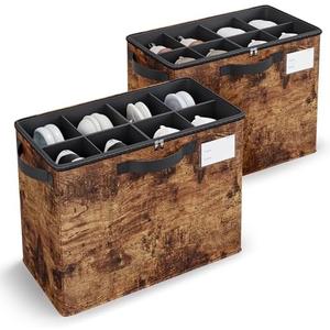 Varhomax Shoe Organizer Box for Closet,Small Fabric Shoe Storage Bin with Adjustable Dividers & Clear Cover, Saving Space Sneakers & Sandals Containers for Entryway, Cubby