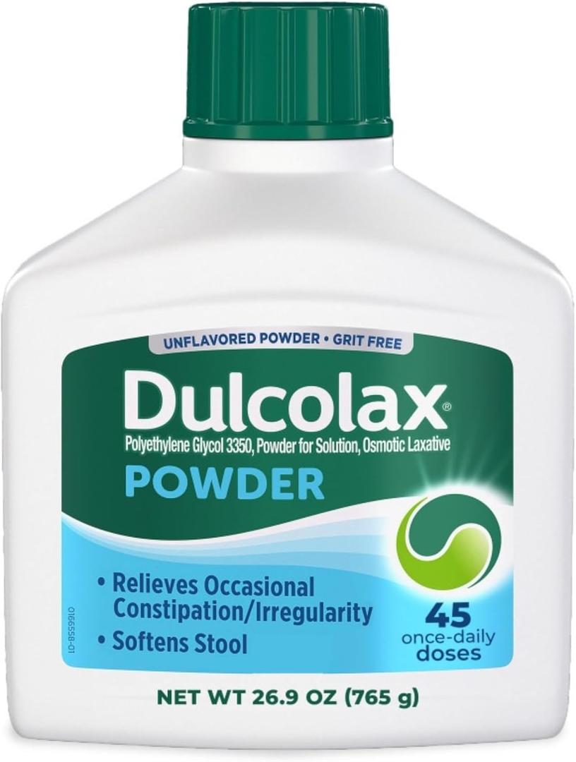 Dulcolax Laxative Powder, Gentle Constipation Relief, 45 Doses