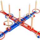 Outdoor Games for Kids 3-12 Upgraded Large Wooden Ring Toss Game with 30 Rings Party Yard Game for Family Outside Toys for 10 11 12 13 14 Years Old Boys Gifts