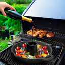 Cast Iron Chicken Roaster, Beer Can Chicken Holder Turkey Fryer with Roasting Pan, Poultry Roaster Stand Barbecue Grilling Accessories Rack for Most Grills and Oven Thanksgiving