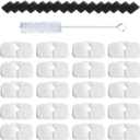 20 Pack Fountain Replacement Filters & 20 Pack Pre-Filter Sponges and a Cleaning Brush for PETLIBRO Dockstream Cat Water Fountain PLWF005, PLWF105, PLWF115.