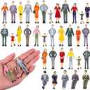 30 Pcs Mini People Figurines 1: 30 Scale Tiny People Model Miniature Sitting and Standing Little Plastic Figurines for Miniature Scenes