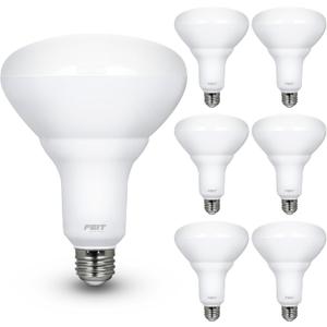 Feit Electric LED BR40 Bulbs, Dimmable, 65W Equivalent, 10 Year Life, 850 Lumens, E26 Base, 2700k Soft White, Flood Lights, Recessed Can Light Bulbs, Damp Rated, UL Listed, 6 Pack, BR40DM/10KLED/2/3