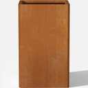 28 Inch Co rten Steel Planter-Modern Square Metal Outdoor Planters for Front Porch, Patio & Garden -Large Tall Planters (14" L X 14" L X 28" H) (Rusty)