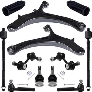 TUCAREST 12Pc Suspension Kit Fit For 2012-2016 Su-baru Impreza 2.0L, 2 Front Lower Control Arm + 2 Ball joint + 4 Outer Inner Tie Rod + 2 Sway Bar [# 524-789 524-790 K750049 EV801185 ES3712 K9513]