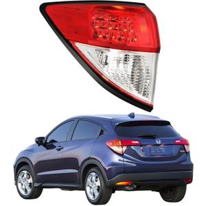 Driver Side Tail Light Assembly Compatible with 2016 2017 2018 2019 2020 2021 2022 Honda HRV, Left Taillight Set, Rear Outer Taillamp Replacement 3355T7SA01 33552T7WA31 HO2804109 HO2804119