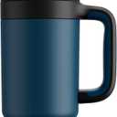 POWCAN 40 oz Tumbler with Handle, 2-in-1 Straw and Sip Lid, Leakproof, Dishwasher Safe, Insulated Stainless Steel Travel Coffee Mug, Keeps Cold for 34 Hours, Fits in Car Cup Holder (Deepsea)